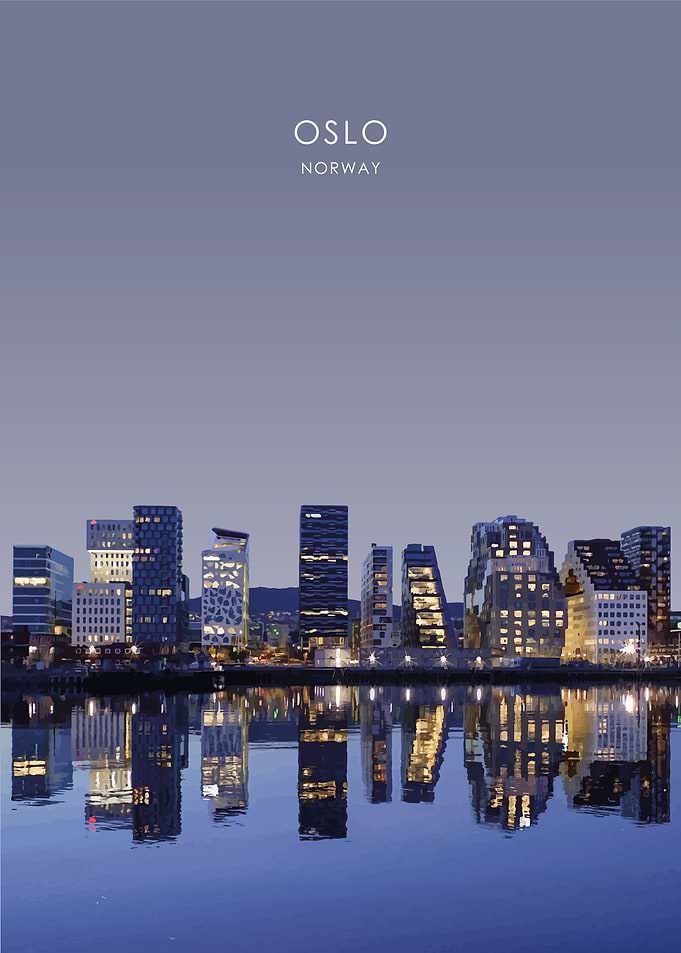 Oslo Norway Skyline Art