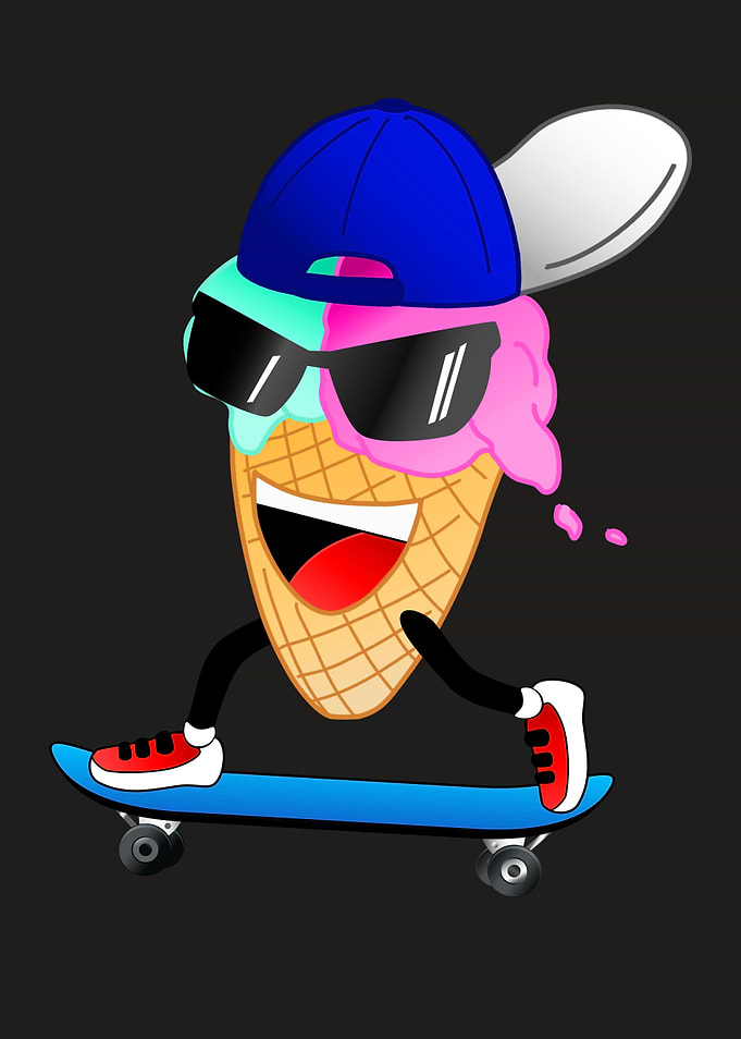 Funny Skater Ice Cream