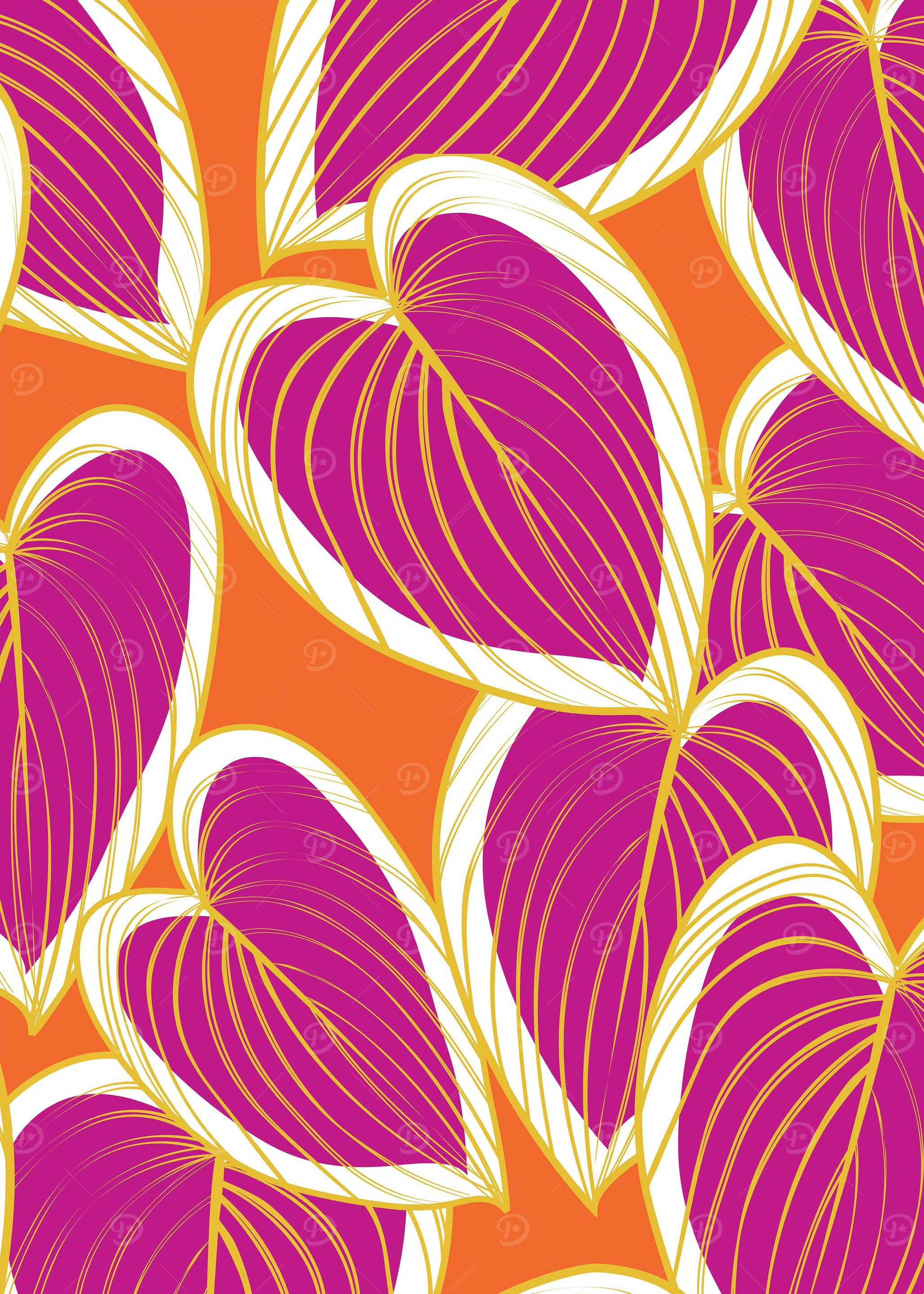 tropical pink leaf jungle