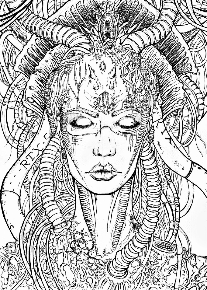 Comdroid Geisha Lineart