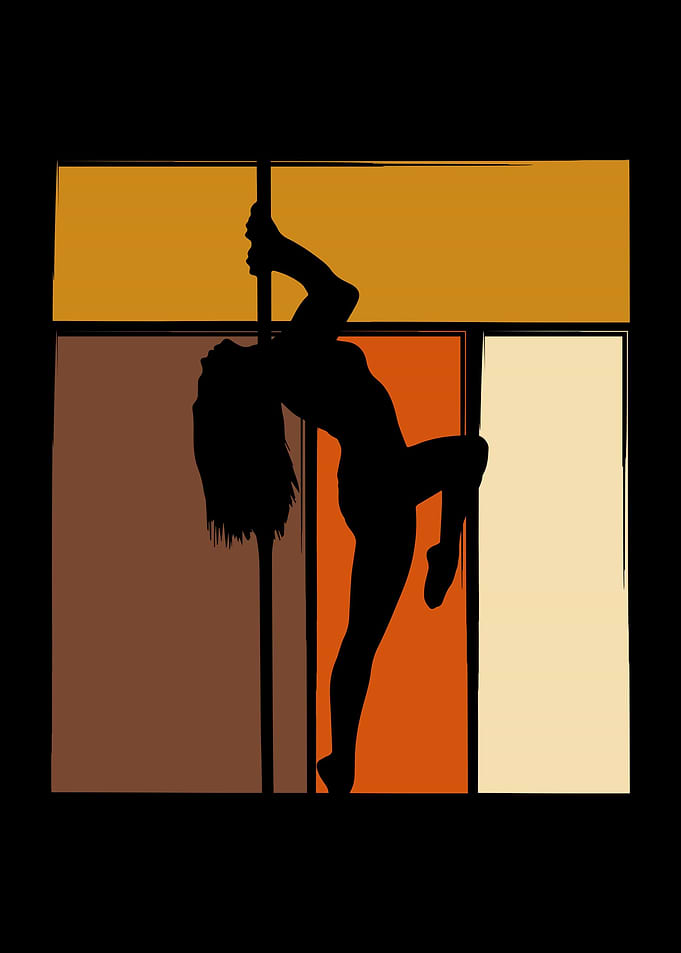 Retro Pole Dancing Dancer