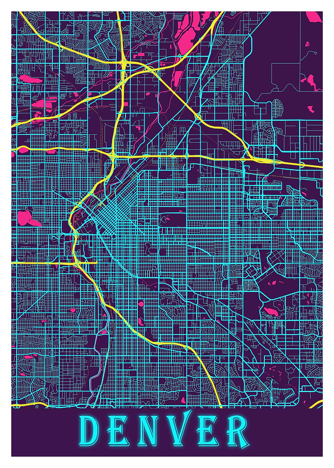 Denver Neon City Map