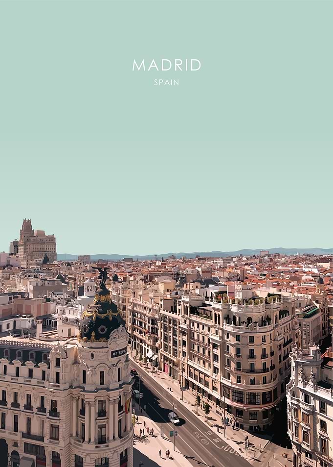 Madrid Travel Illustration