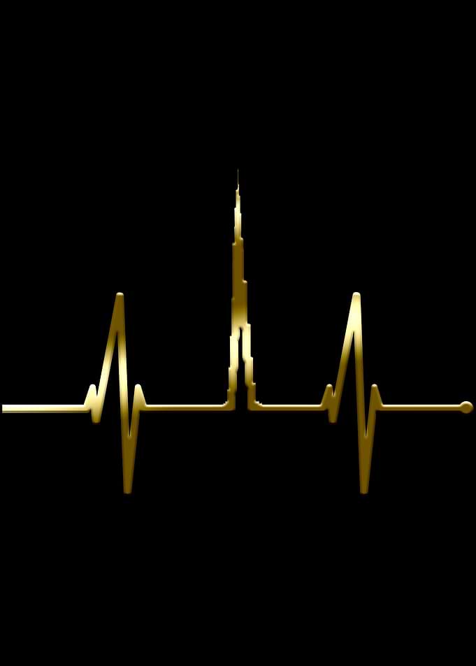 Dubai Skyline Heartbeat
