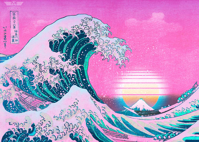 Vaporwave Great Wave