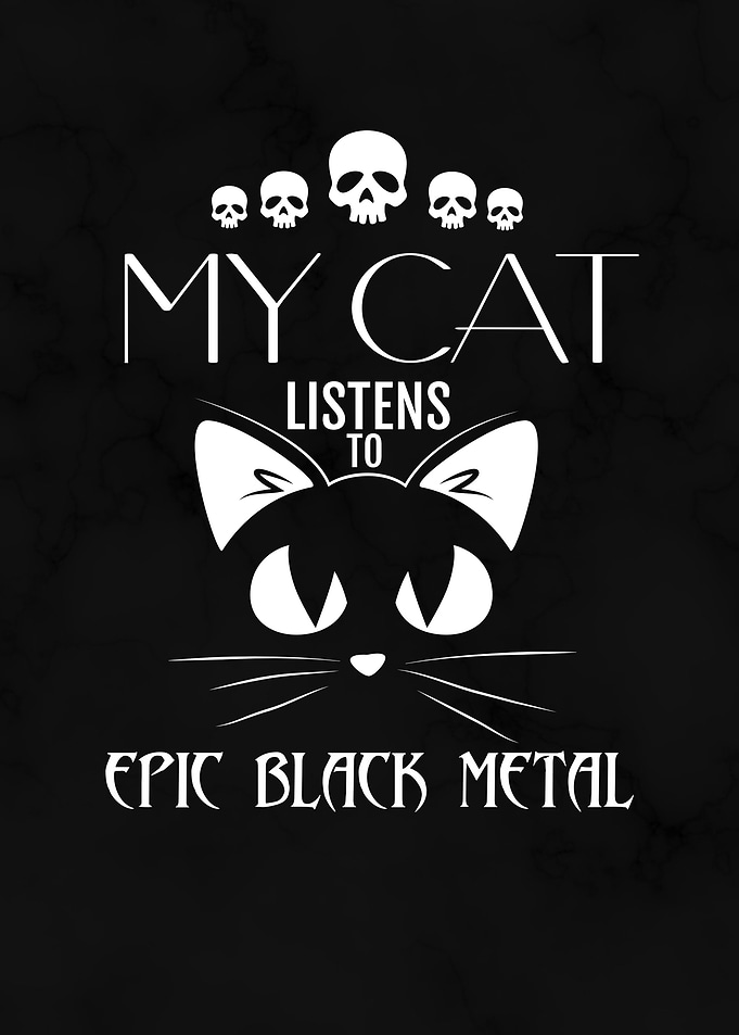Epic Black Metal Funny Cat