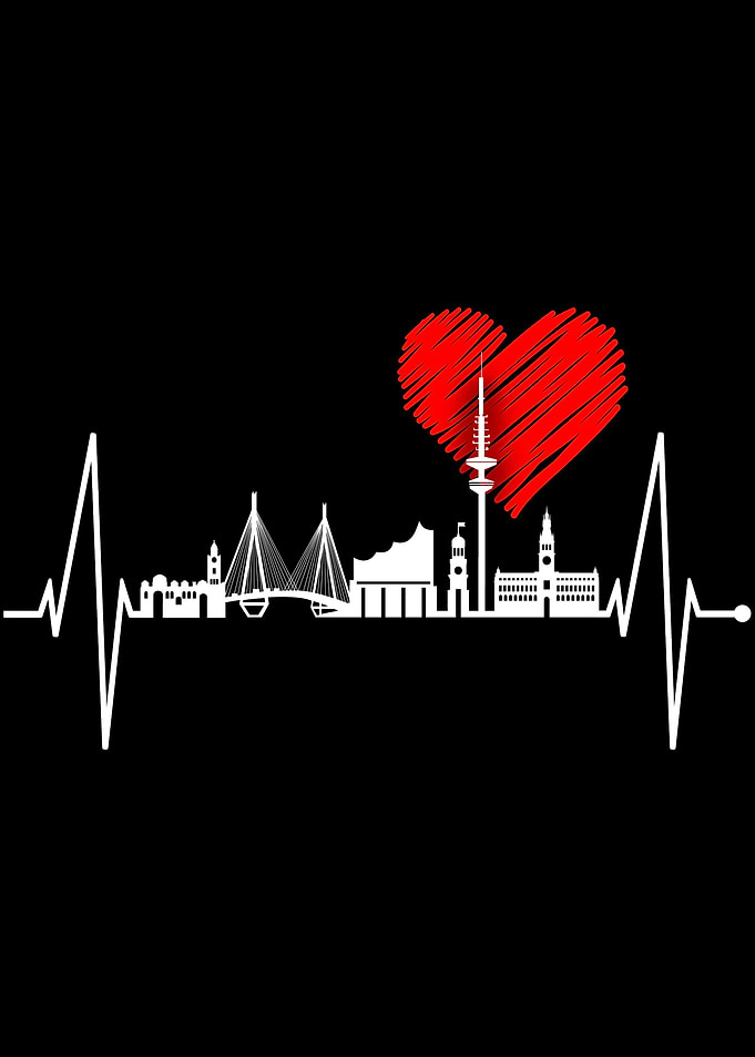 Hamburg Skyline Heartbeat