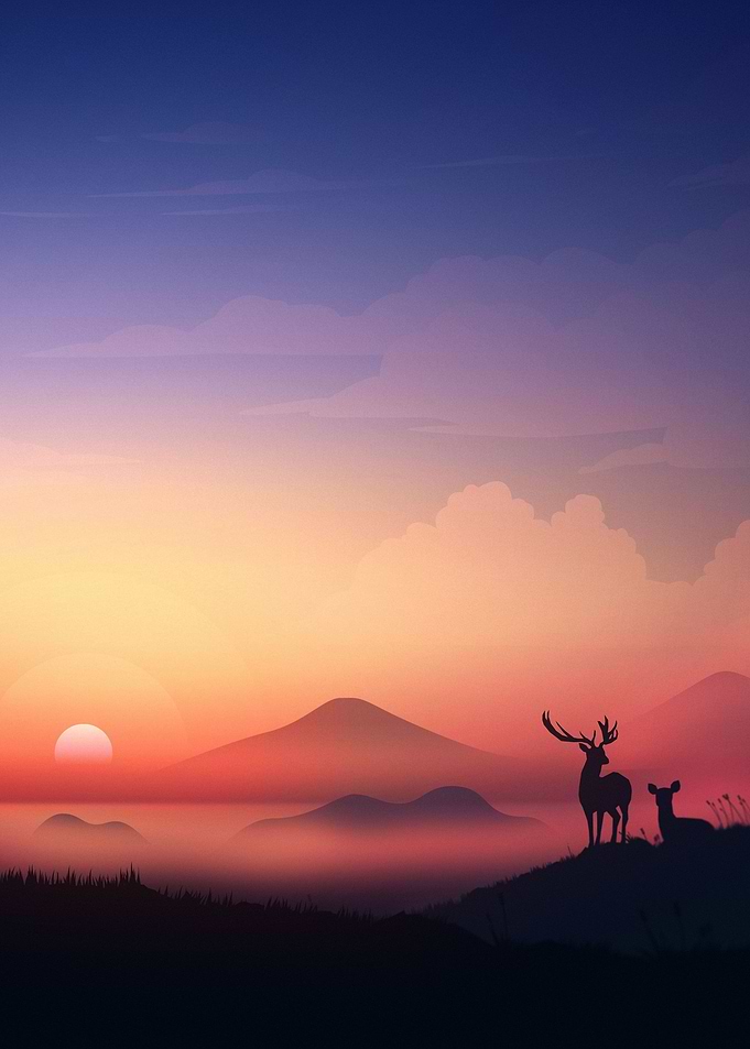 silhoutte deer vector