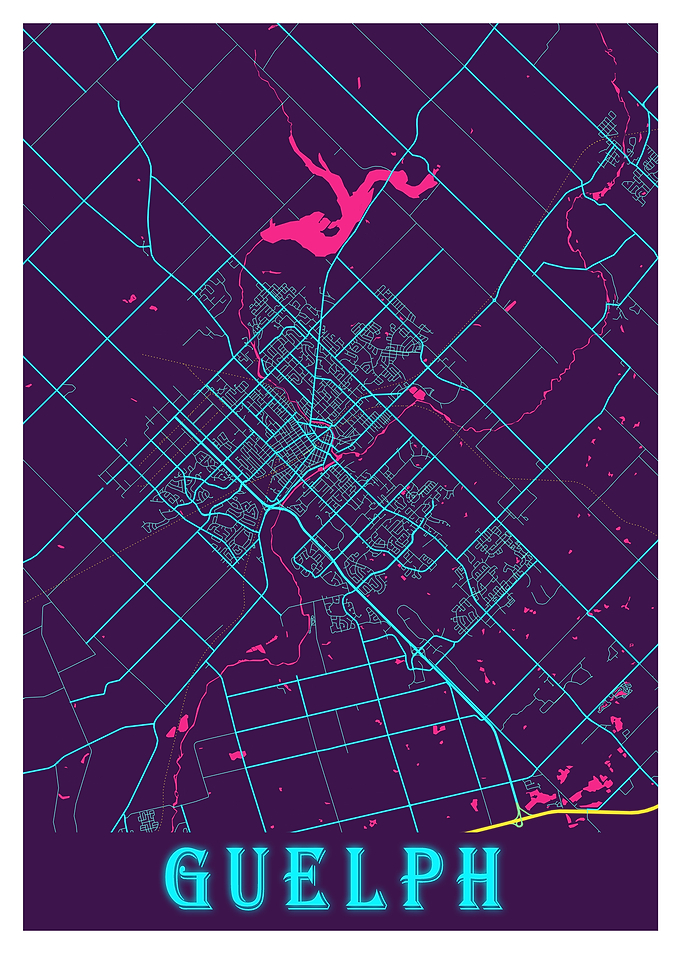 Guelph Neon City Map