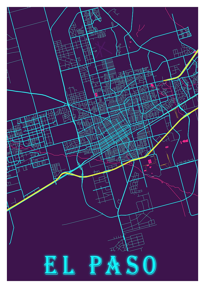 EL Paso Neon City Map