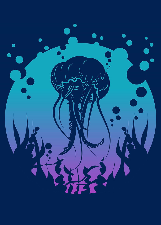 Jellyfish underwater world