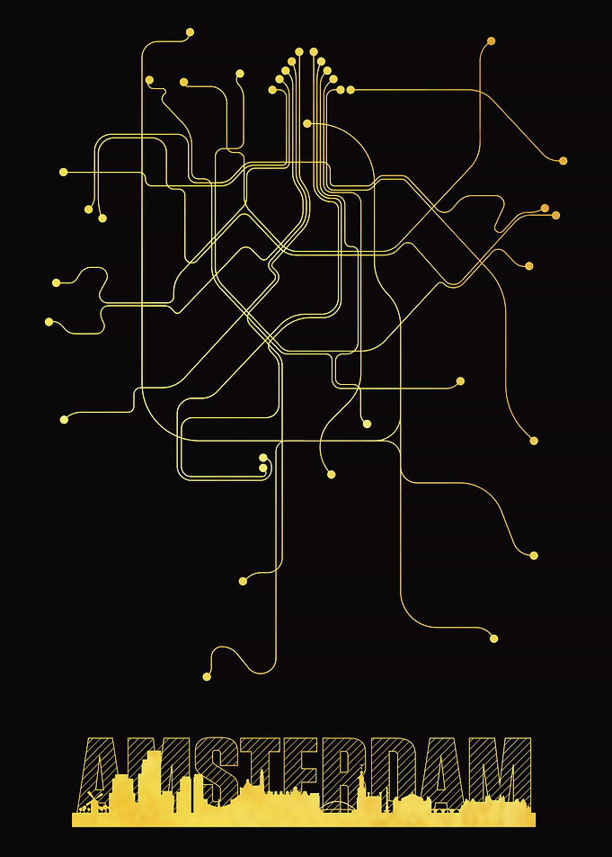 Amsterdam City Metro Map