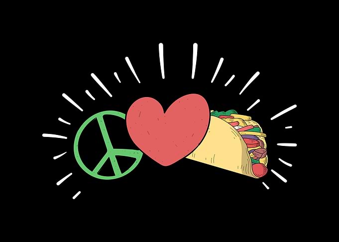 Peace Love Tacos Retro