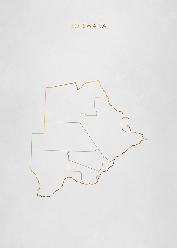 Gold Botswana Map