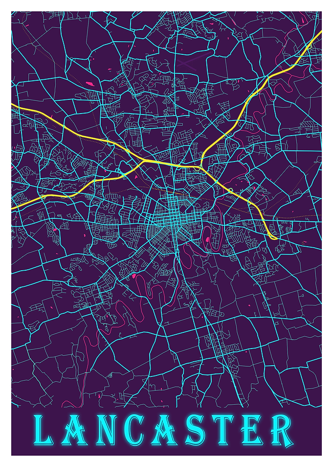 Lancaster Neon City Map
