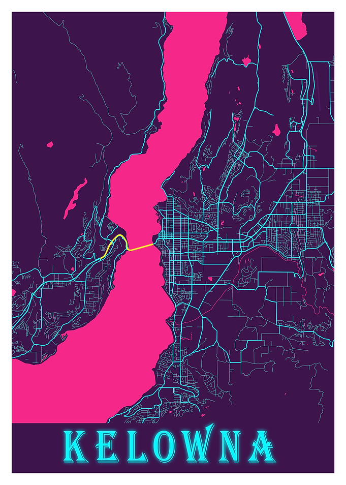 Kelowna Neon City Map