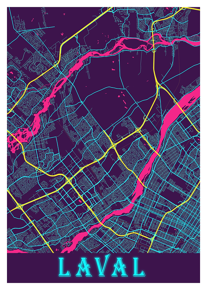 Laval Neon City Map