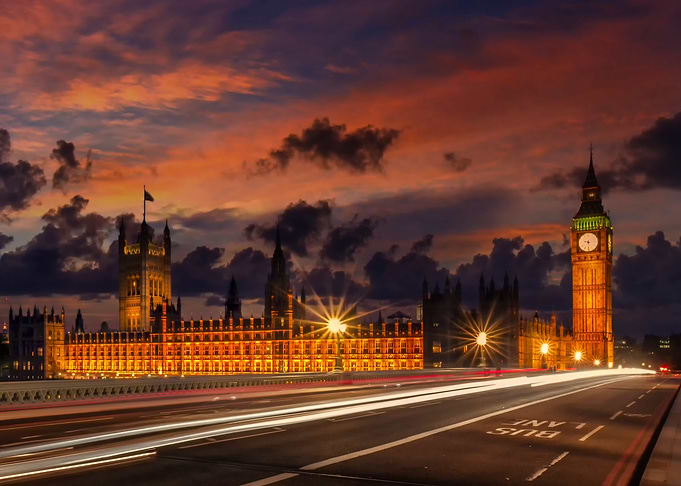 Nightly view from London