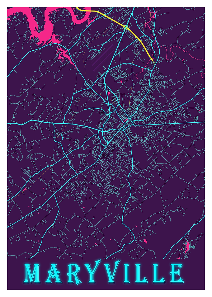 Maryville Neon City Map
