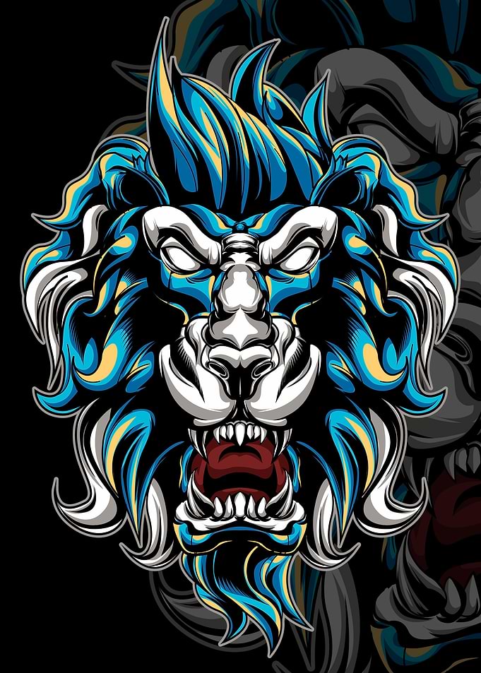 Angry Myhtic Lion