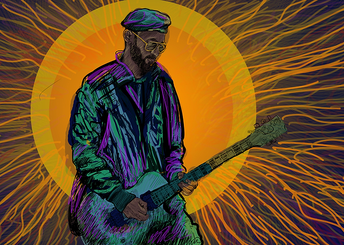 Naeem Shah Palying Guitar