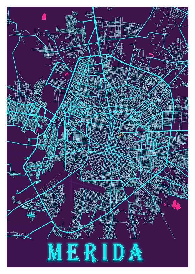 Merida Neon City Map