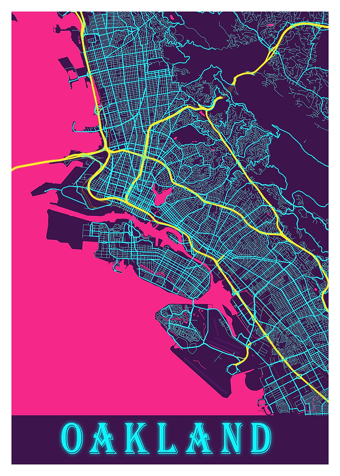 Oakland Neon City Map