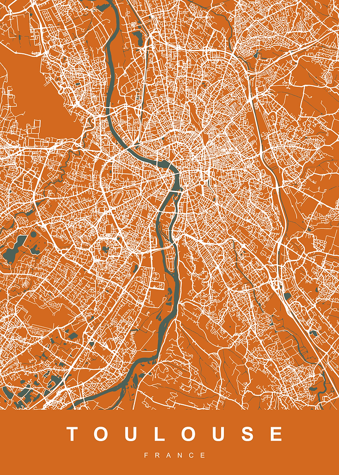 TOULOUSE City Map Orange