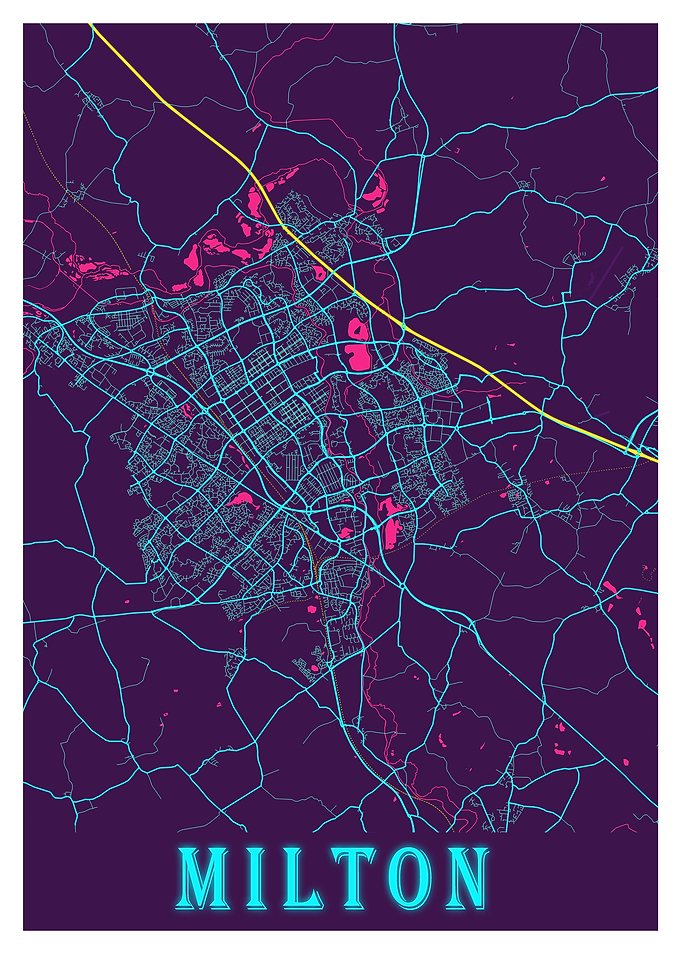 Milton Neon City Map