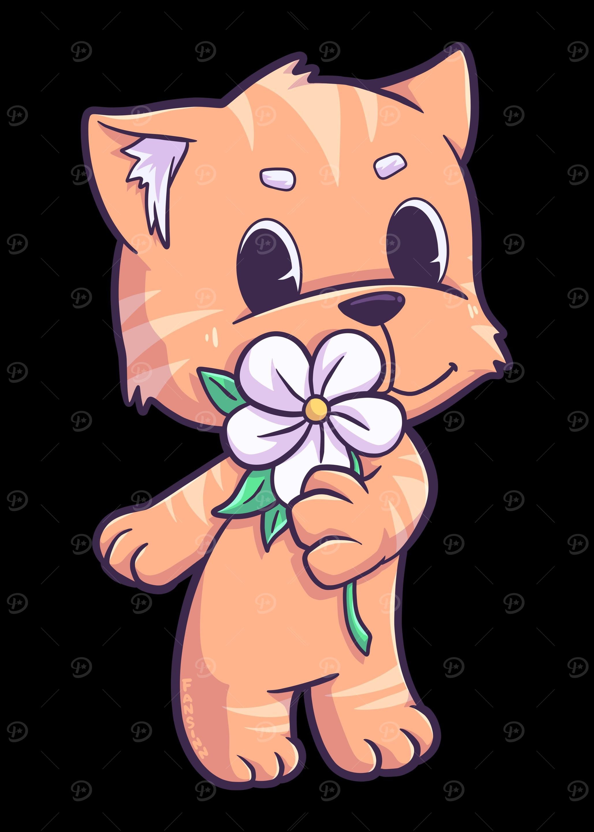 Cat flower gift love kitte
