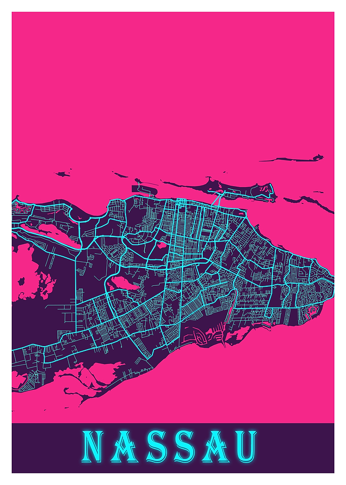 Nassau Neon City Map