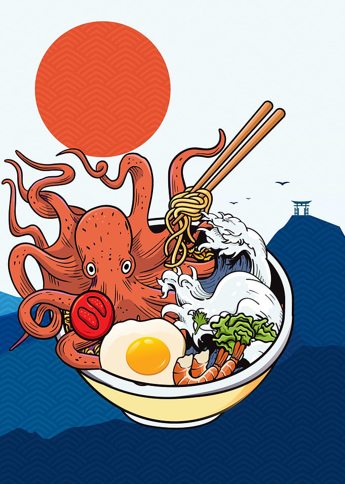 Octopus Ramen Japan Food