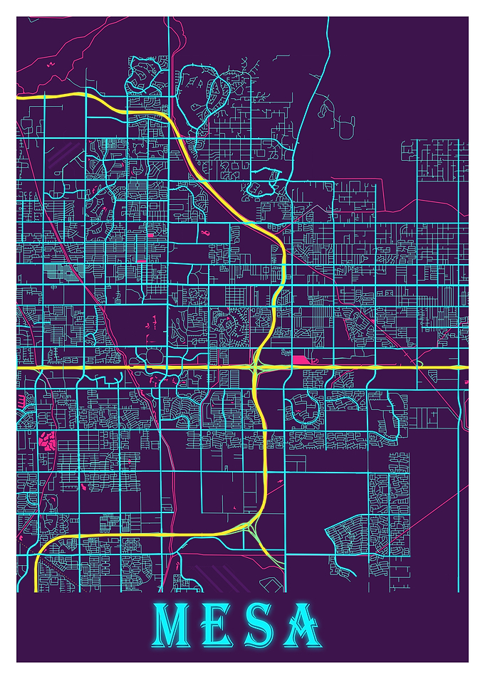 Mesa Neon City Map