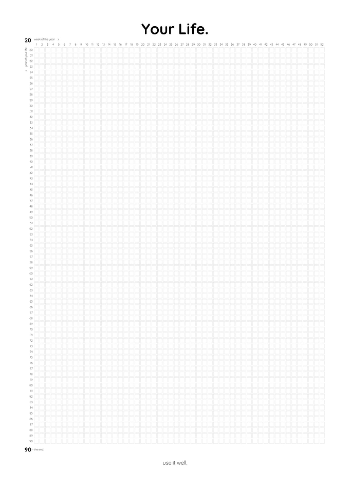 Life in Weeks Calendar