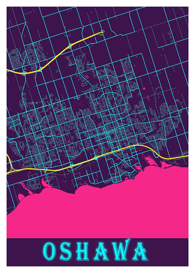 Oshawa Neon City Map
