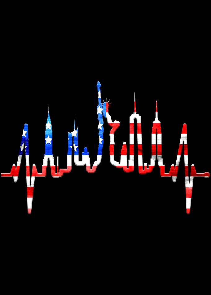 New York Skyline Heartbeat