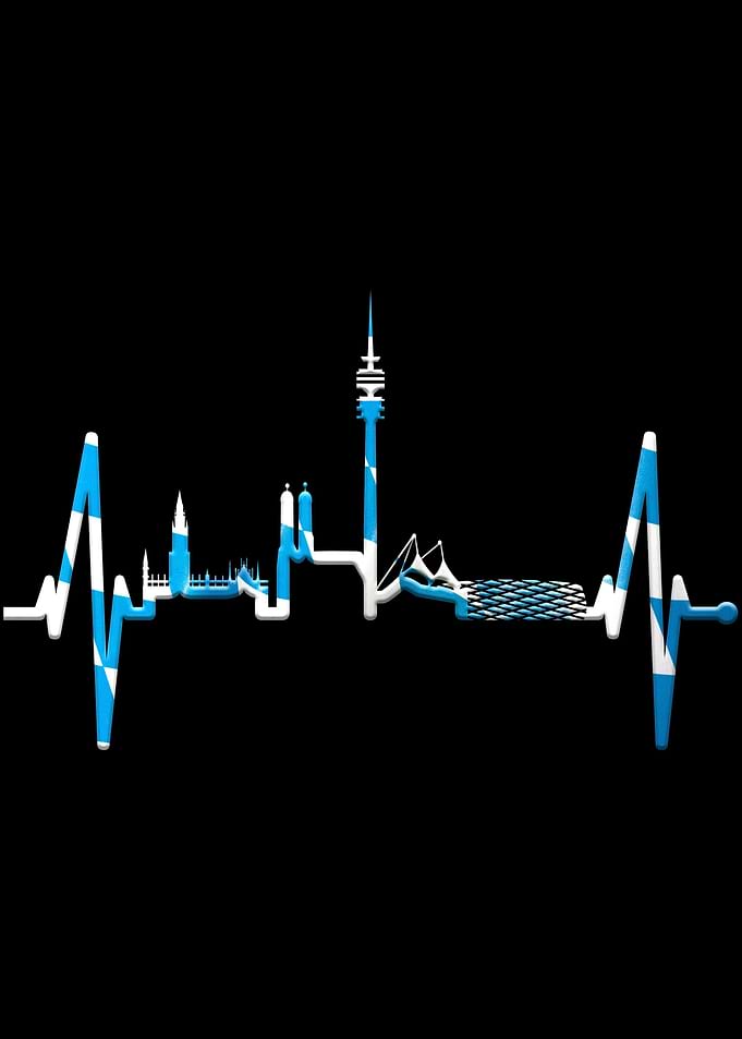 Munich Skyline Heartbeat