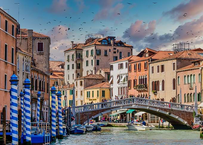 Blue and White Gondola