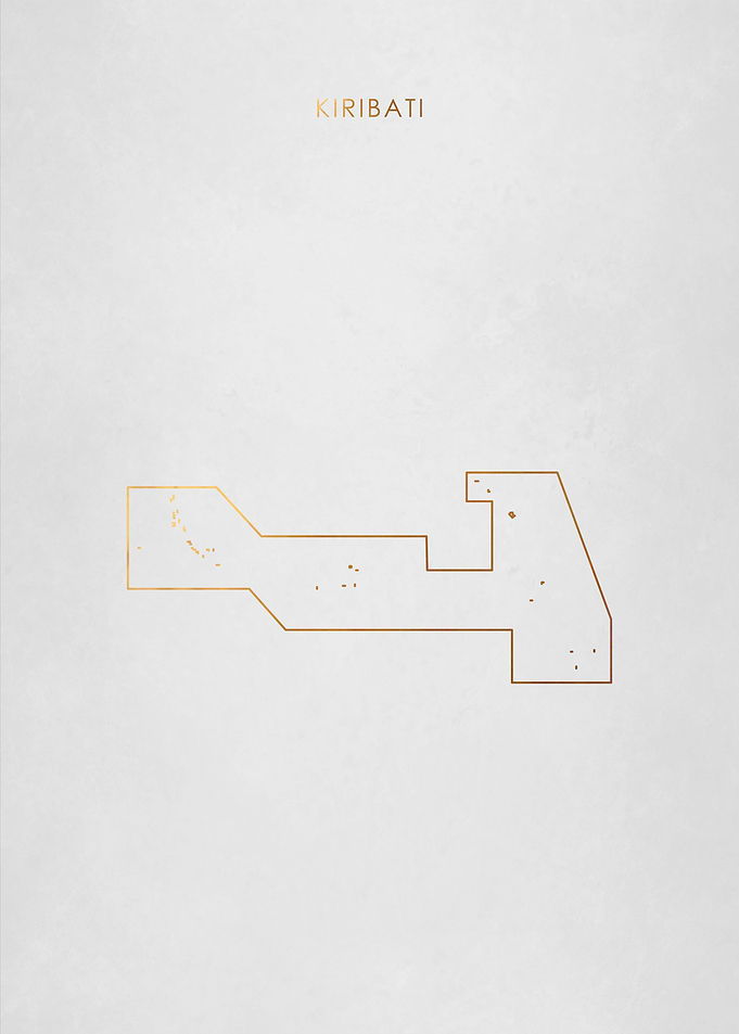 Gold Kiribati Islands Map
