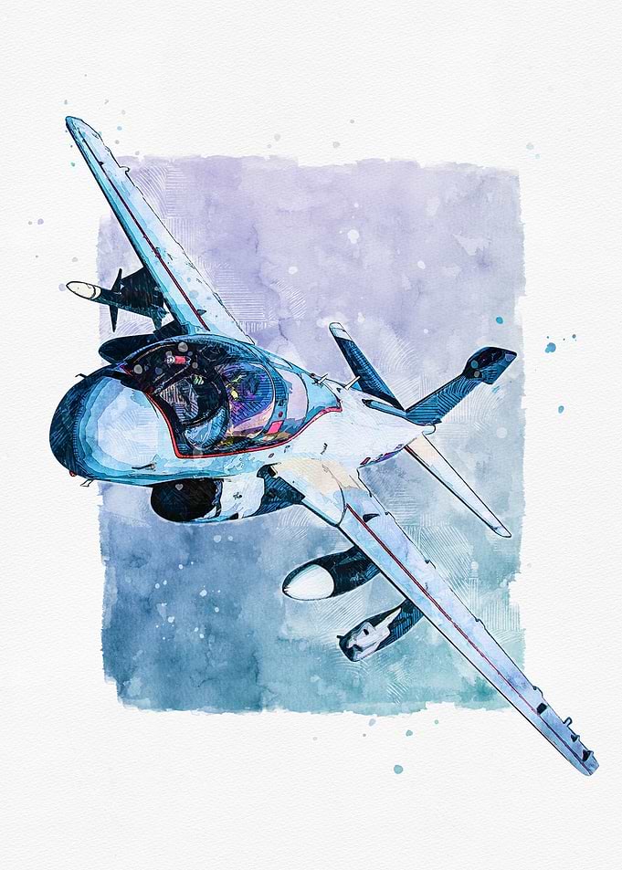 EA6 Prowler Watercolor