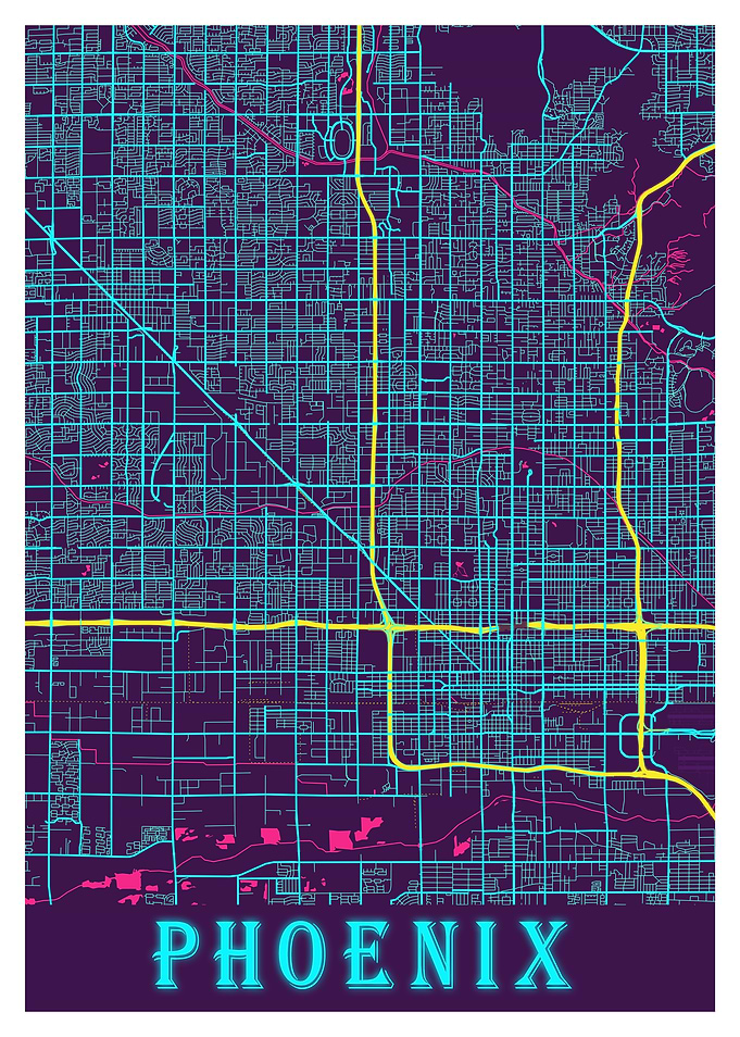 Phoenix Neon City Map