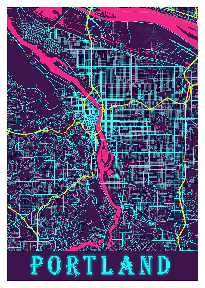 Portland Neon City Map