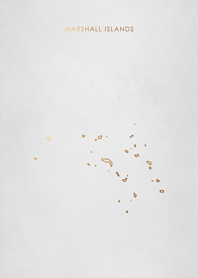 Gold Marshall Islands Map
