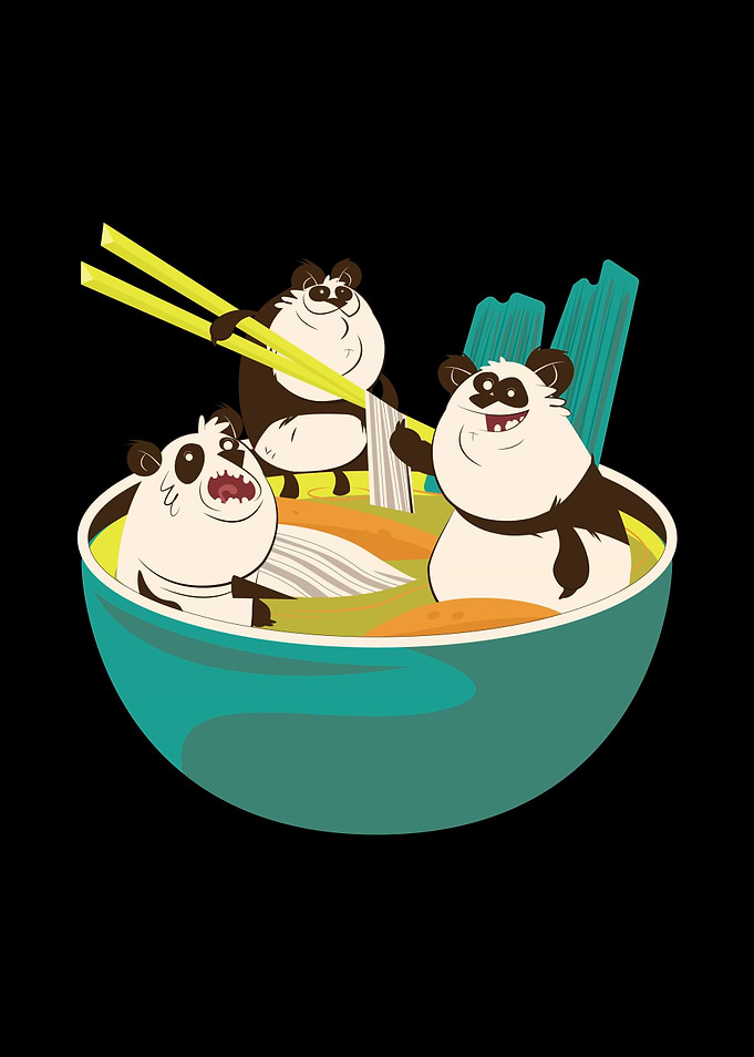 Funny Panda Ramen Noodles