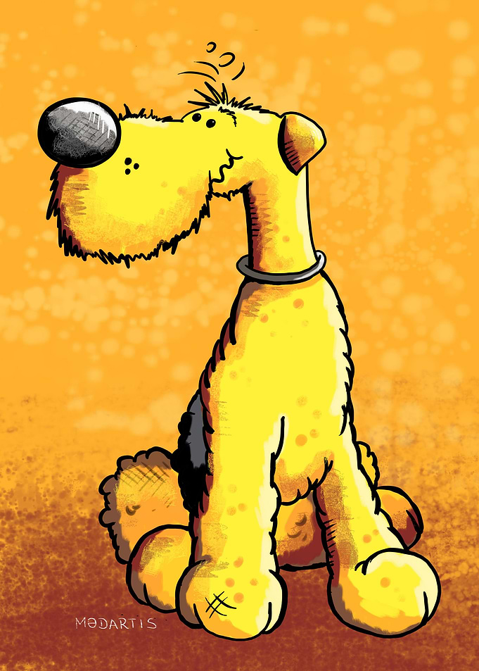 Funny Airedale Terrier