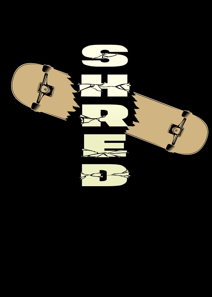 Shred Skateboarder Slogan
