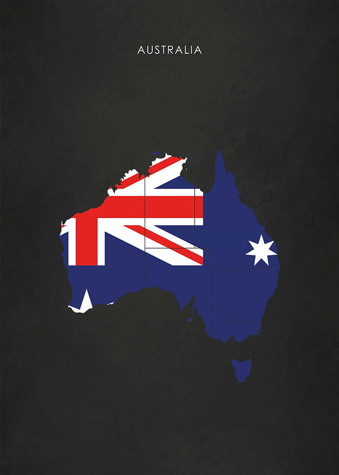Australia Flag Map