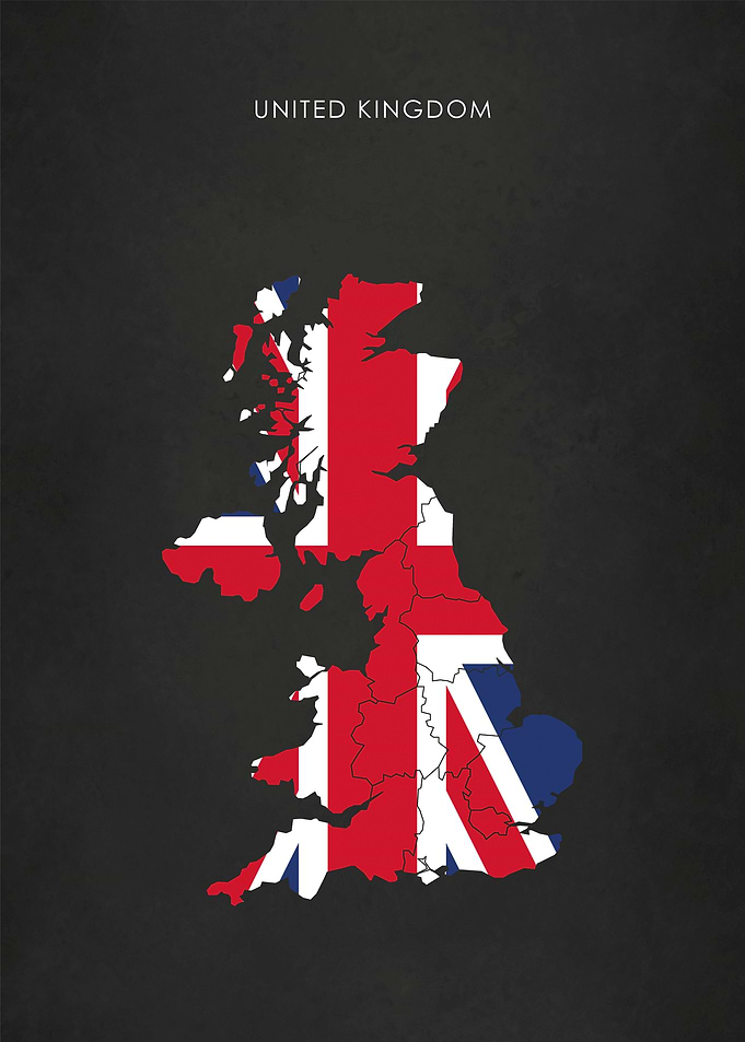 United Kingdom Flag Map