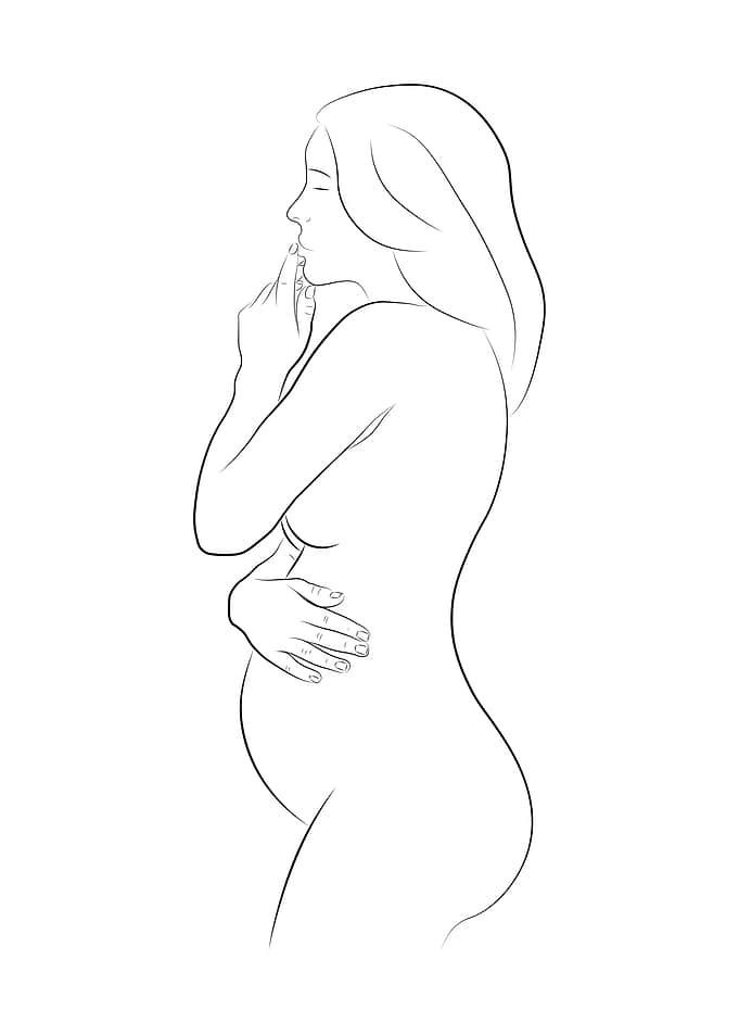 Pregnant Nude Woman Art