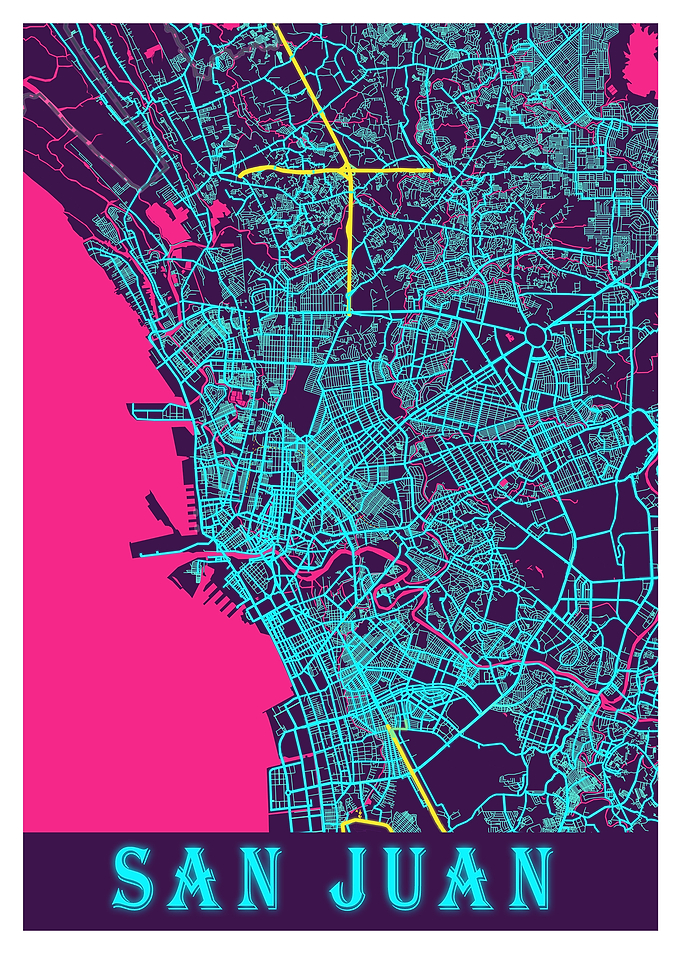 San Juan Neon City Map